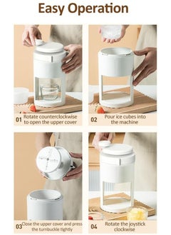 HQ-GAMING Shaved Ice Machine, Snow Cone Machine, Manual Portable Ice Crusher With Ice Tray Glass Container Suitable For Making Smoothies Milkshakes Drinks  - Image 5