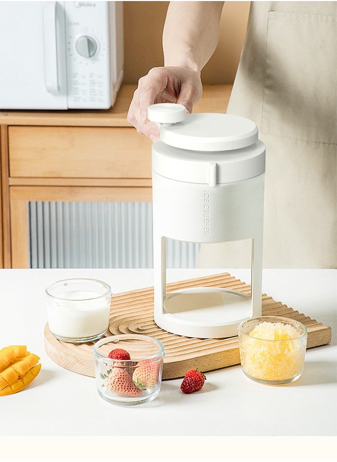 HQ-GAMING - Shaved Ice Machine, Snow Cone Machine, Manual Portable Ice Crusher With Ice Tray Glass Container Suitable For Making Smoothies Milkshakes Drinks - Image 1
