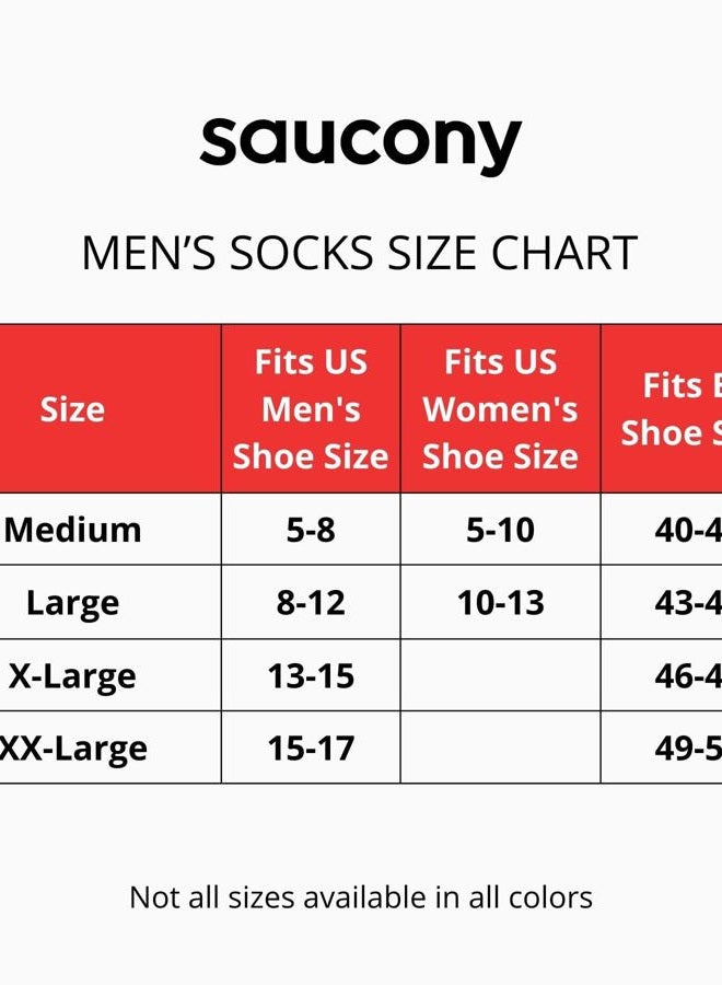 saucony Men's Multi-Pack Mesh Ventilating Comfort Fit Performance Quarter Socks (6 & 12), Black (6 Pairs), Shoe Size: 8-12 Years - Image 5