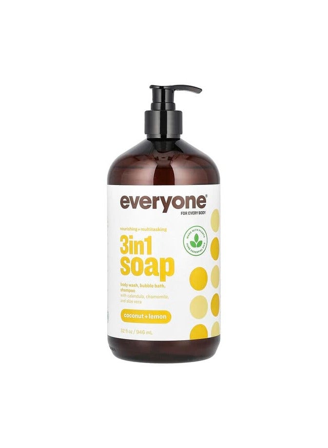 Everyone, 3 in 1 Soap, Coconut + Lemon, 32 fl oz (946 ml)