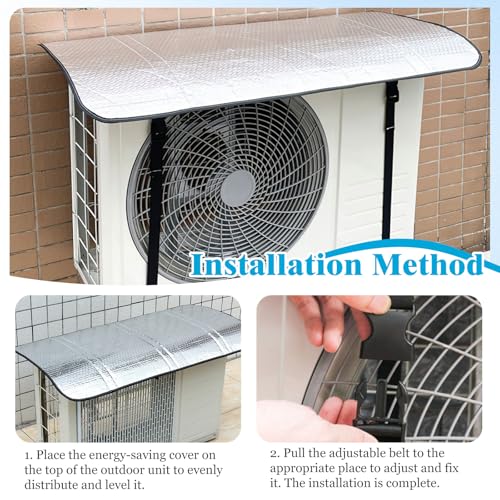 TecoKart® AC Outdoor Unit Cover | Heat-Insulated, Weather-Resistant Protection | 40x80cm AC Outdoor Unit Protector for Extend AC Lifespan & Boost Energy Efficiency (1 Ton, 1.5 Ton) - Image 5