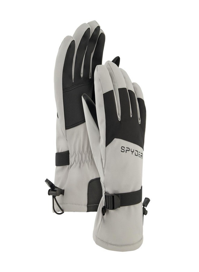 Spyder Mens Insulated Winter Snow Gloves, Pewter, M