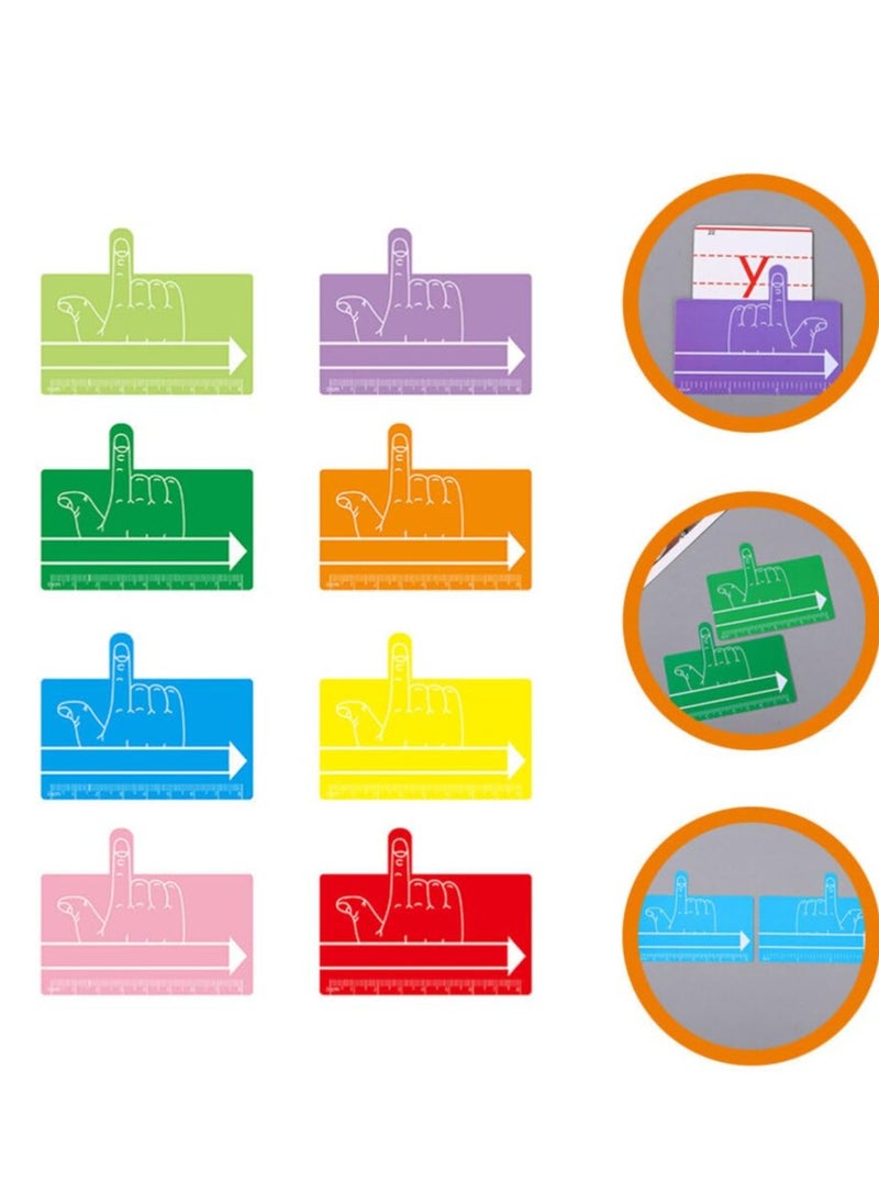Excefore - Plastic Shims, 8 Pcs Finger Focus Highlighter, with Colorful Guided Reading Strips, Reading Aid Handwriting Tool, Reading Tracking Rulers, for Dyslexia Classroom Supplies - Image 1