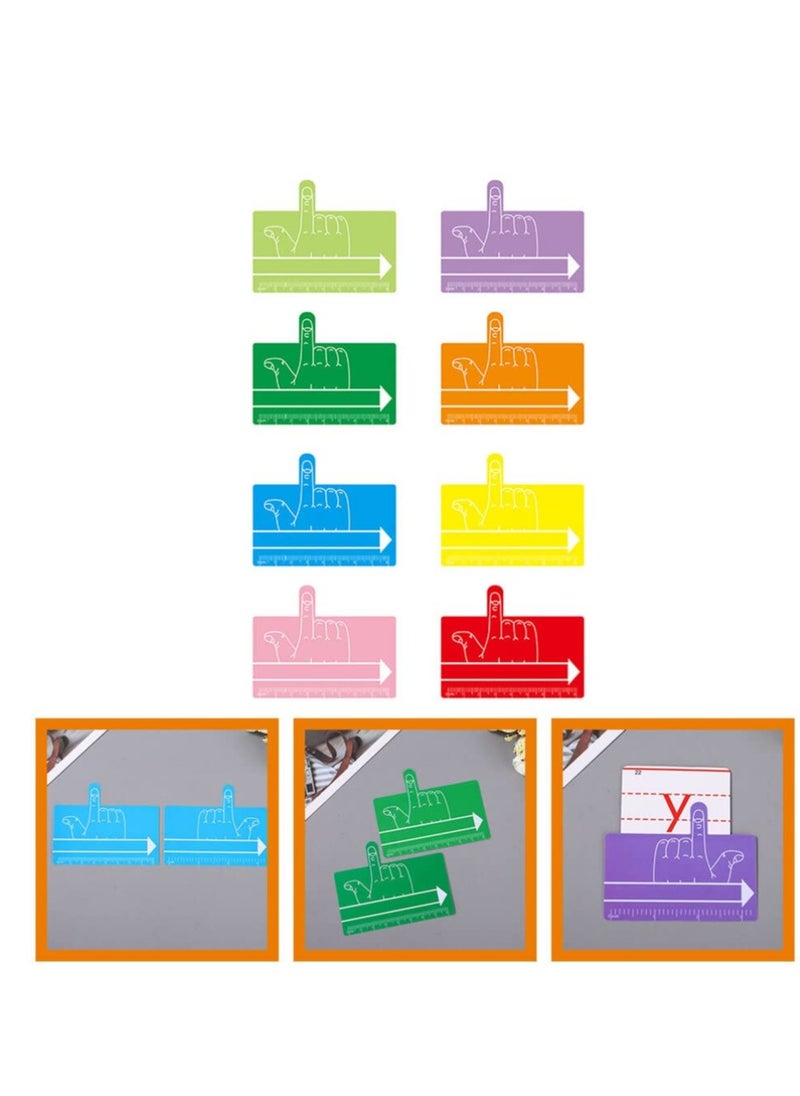 Excefore - Plastic Shims, 8 Pcs Finger Focus Highlighter, with Colorful Guided Reading Strips, Reading Aid Handwriting Tool, Reading Tracking Rulers, for Dyslexia Classroom Supplies - Image 1