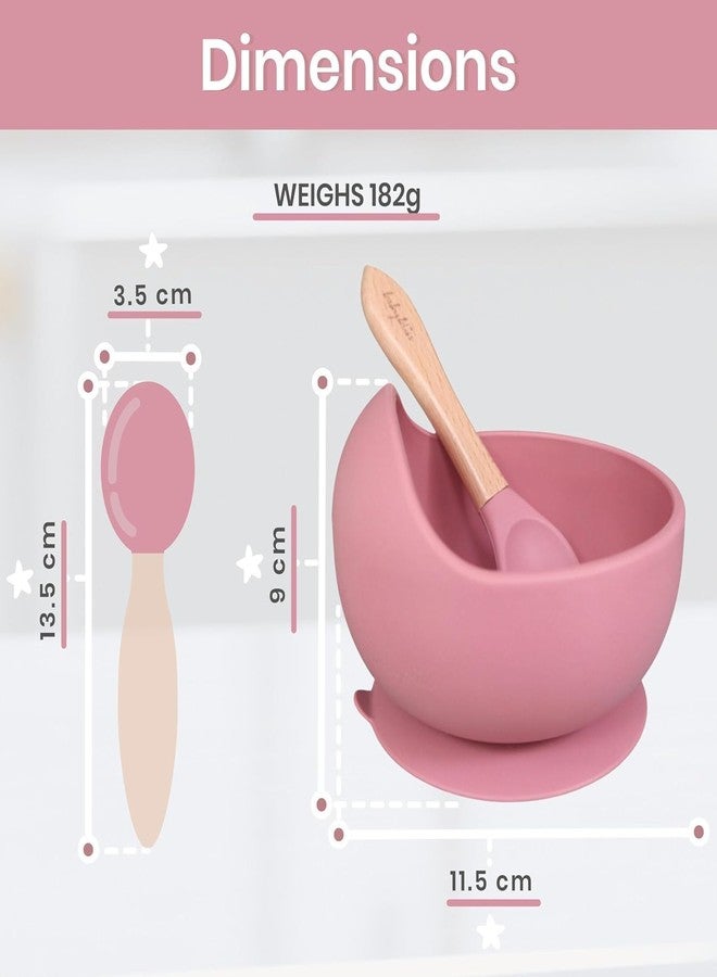 GKDARED Baby Feeding Bowl | Spoon Set – 1 Set BPA-Free Silicone with Non-Slip Suction Base – Unbreakable, Dishwasher, Microwave Freezer Safe – Self-Feeding Kit for Infants | Toddlers (Pink) - Image 3