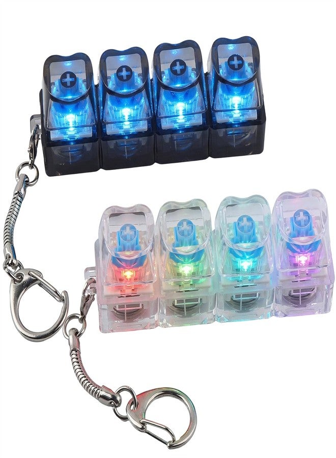 TYRIXKI 2 Pcs Keyboard Fidget Toy Light Up, Heart Shape Clicker Keyboard Fidget Keychain, Black White 4-in-1 Loud Stress Relief Fidget Keyboard for Adult Anxiety Decompression - Image 1