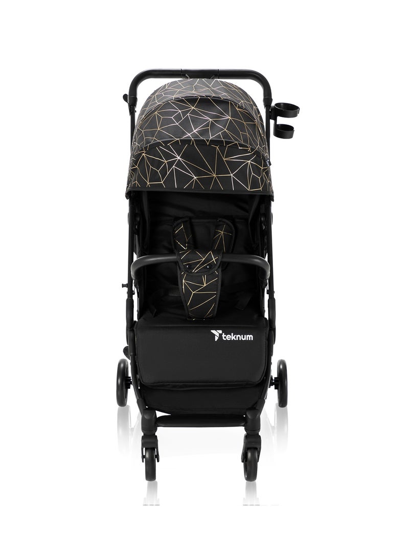 TEKNUM TravelZen Stroller with Coffee Cup Holder - Black Gold - Image 4