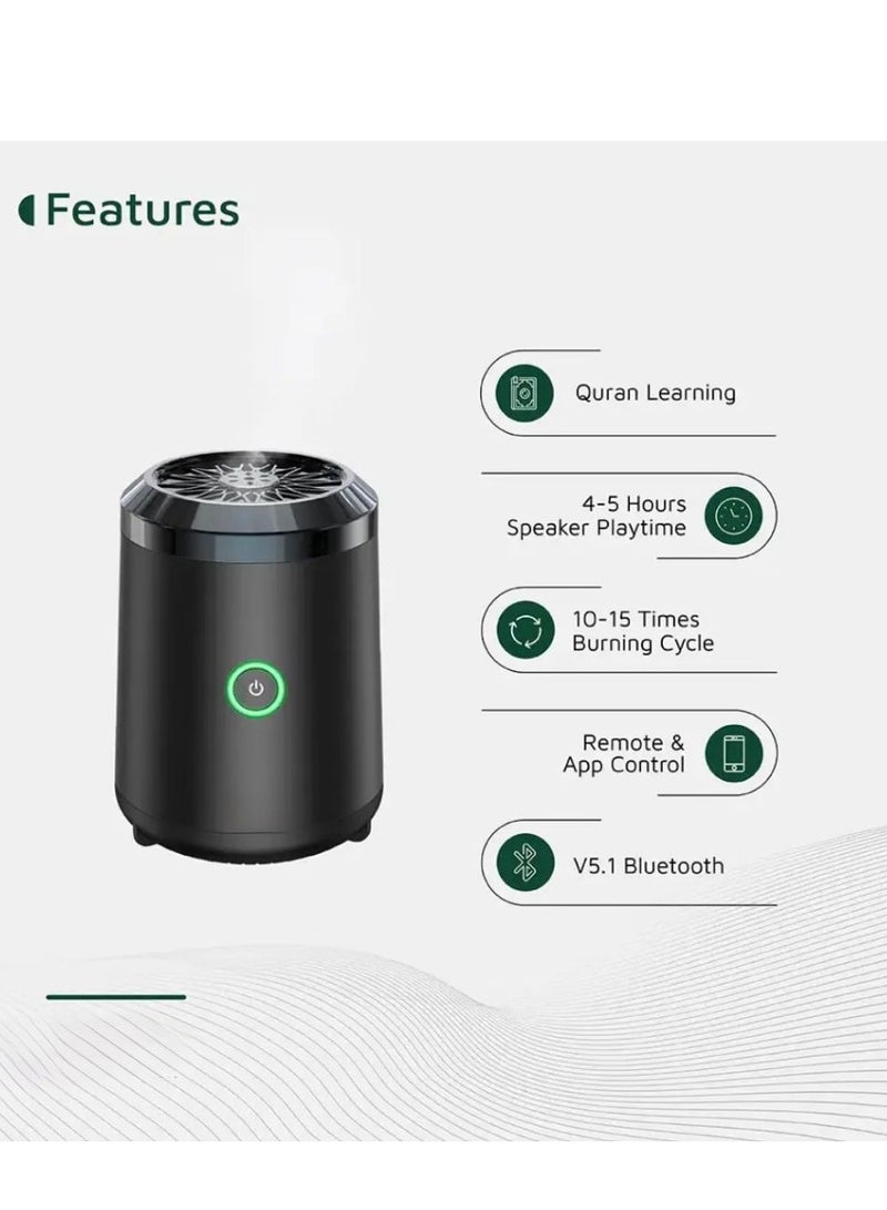 Mini Bakhour Pro With Quran Speaker - Black - Image 3