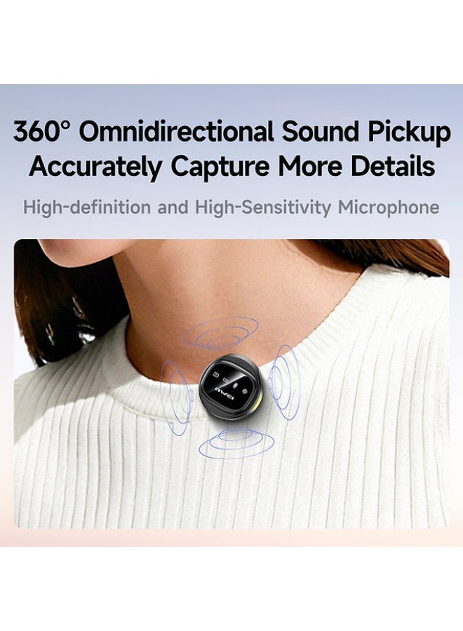 Awei Dual Wireless Magnetic Lavalier Mic - Mk3 - Black - Image 3
