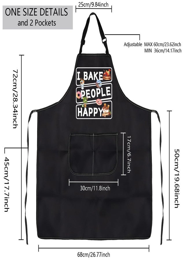 MBMSO Baking Apron Funny Baker Gifts for Bake Lover Kitchen Cooking Apron I Bake People Happy Apron Baking Gifts for Bakers (I Bake Apron-black) - Image 2