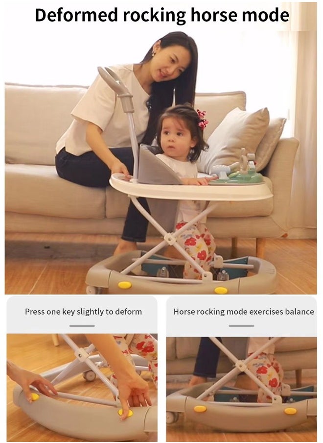 oldlaiben - Baby Walker, 3-Gear Height Adjustable Baby Walker, 3-in-1 Foldable Baby Walkers, Easily Convertible Baby Walker with Toys Tray, For Baby Boys and Girls 6-24 Months（Red） - Image 1