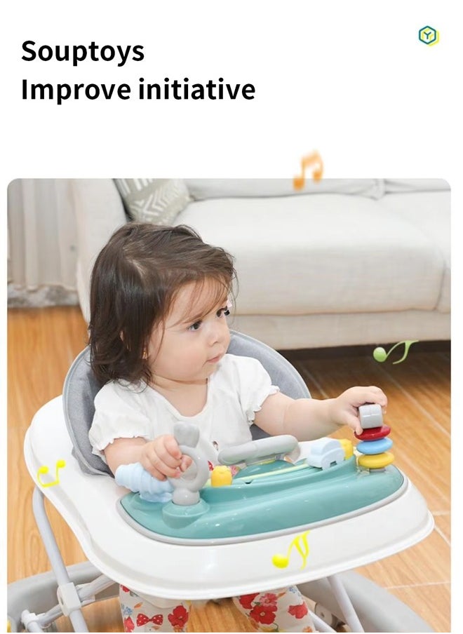 oldlaiben - Baby Walker, 3-Gear Height Adjustable Baby Walker, 3-in-1 Foldable Baby Walkers, Easily Convertible Baby Walker with Toys Tray, For Baby Boys and Girls 6-24 Months（Red） - Image 1