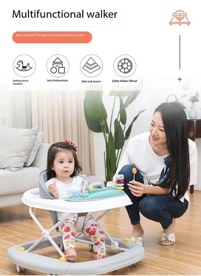 oldlaiben - Baby Walker, 3-Gear Height Adjustable Baby Walker, 3-in-1 Foldable Baby Walkers, Easily Convertible Baby Walker with Toys Tray, For Baby Boys and Girls 6-24 Months（Red） - Image 1