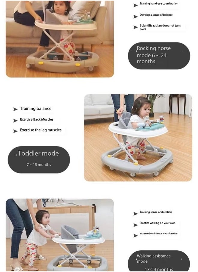 oldlaiben - Baby Walker, 3-Gear Height Adjustable Baby Walker, 3-in-1 Foldable Baby Walkers, Easily Convertible Baby Walker with Toys Tray, For Baby Boys and Girls 6-24 Months（Red） - Image 1