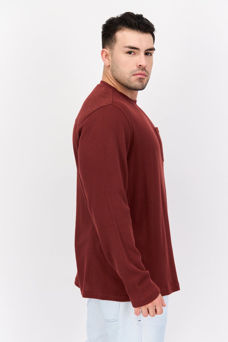Hurley Men Sportswear Fit Long Sleeve Outdoor Sweatshirts, Rusty Brown  - Image 3