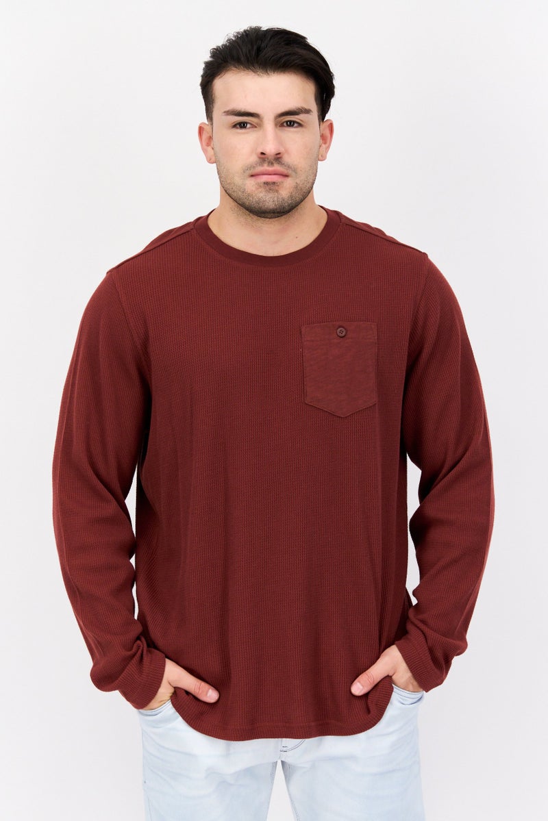 Hurley Men Sportswear Fit Long Sleeve Outdoor Sweatshirts, Rusty Brown  - Image 1