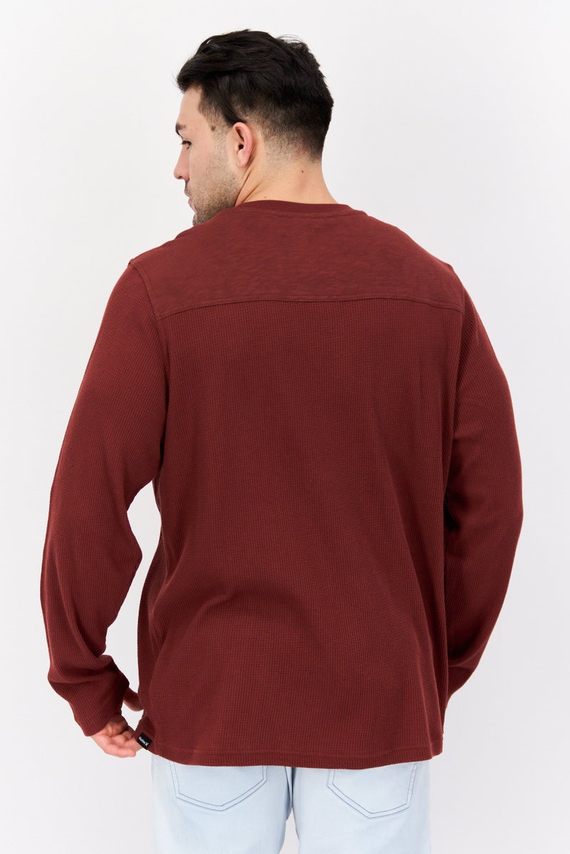 Hurley Men Sportswear Fit Long Sleeve Outdoor Sweatshirts, Rusty Brown  - Image 2