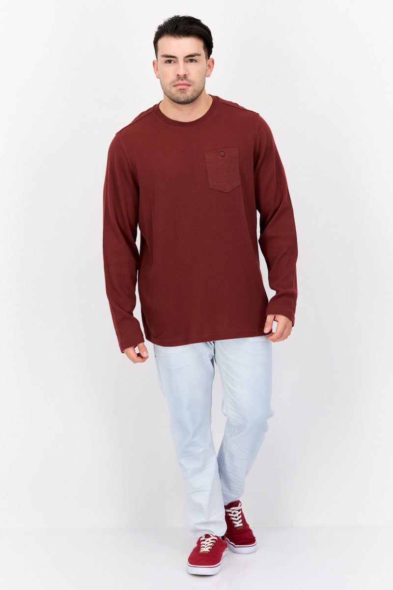 Hurley Men Sportswear Fit Long Sleeve Outdoor Sweatshirts, Rusty Brown  - Image 4