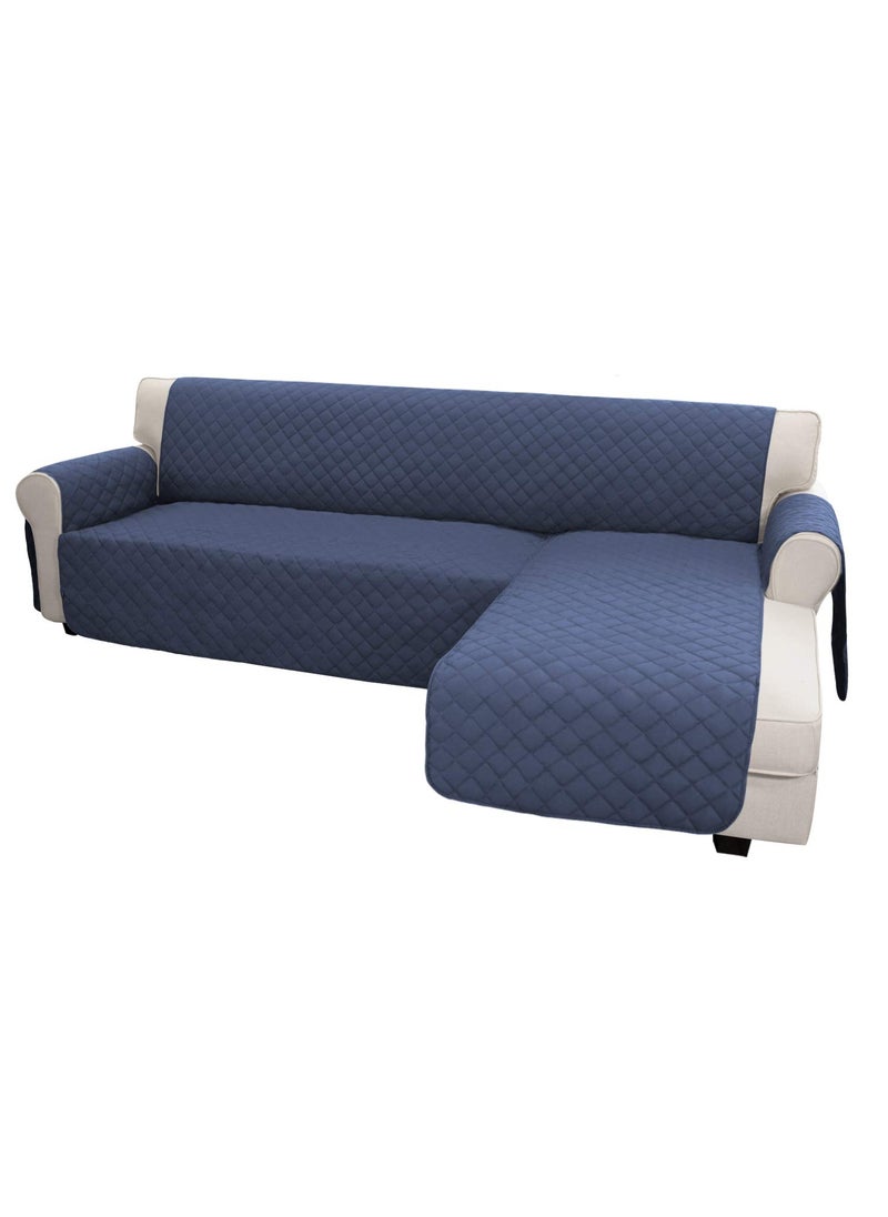 Easy-Going EasyGoing Slipcover for LShape  Sectional Couches  Reversible Chaise Lounge Cover  Dog  CatProof Furniture Protector Large Dark Blue 