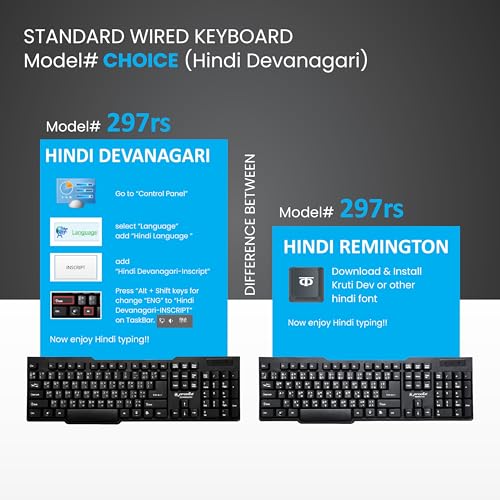 ProDot Wired Keyboard with Rupees Symbol | Hindi Devanagari | Made in India | Ergonomic, Spill Resistant Design | 104 Keys | 10M Key Life | 1 Year Warranty | Works with Windows, iOS, Linux - Image 5
