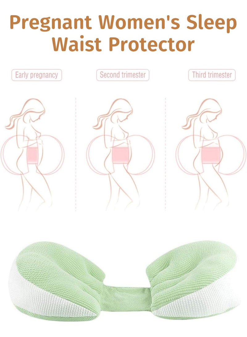Moovant Maternity Pillow for Pregnant Women, Lumbar Support Side Sleeping Pillow, U-Shaped Pillow for Side Sleeping with Belly Support, Leg Support Pillow Back Support Pillow, Green  - Image 5