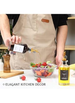TRASSLE 2-Pack 350ml Kitchen Oil Dispenser Bottle, Coffee Syrup Dispenser, Gargle Container, Oil and Vinegar Dispenser Set with Pour Spout Funnel and Label  - Image 3