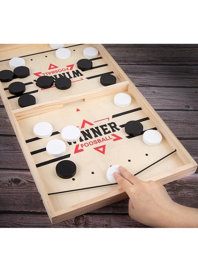QINGYAN Wooden pinball chess, two-player battle, shooting and bumping chess, parent-child interactive toy, puzzle board game  - Image 1