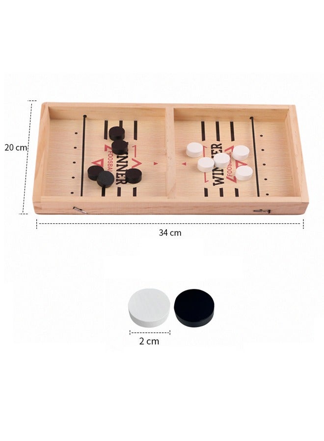 QINGYAN Wooden pinball chess, two-player battle, shooting and bumping chess, parent-child interactive toy, puzzle board game  - Image 4