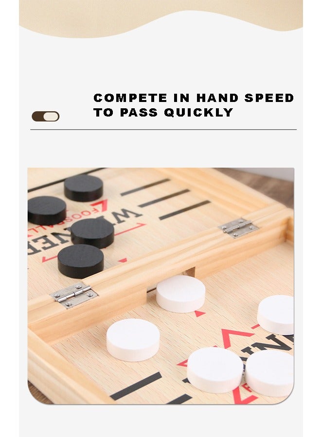QINGYAN Wooden pinball chess, two-player battle, shooting and bumping chess, parent-child interactive toy, puzzle board game  - Image 3