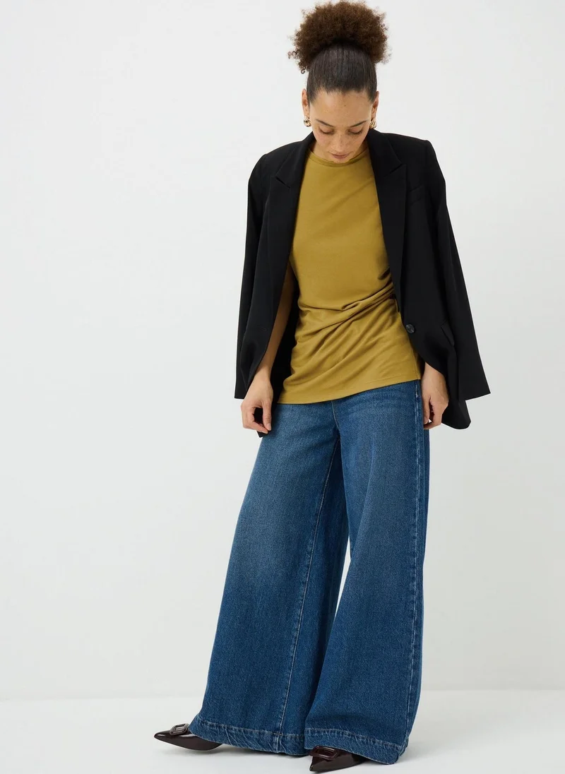 ماتلان Green Short Sleeve Drape T-Shirt