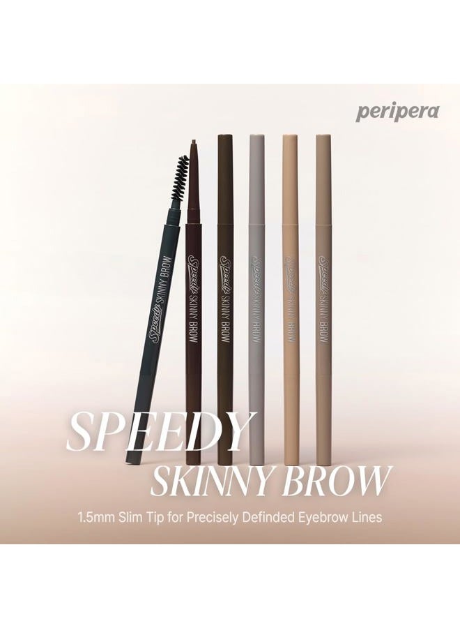 Peripera Speedy Skinny Brow Eyeliner - Long Lasting Super Slim Smudge Proof - Dark Brown - 1.5mm - Image 2