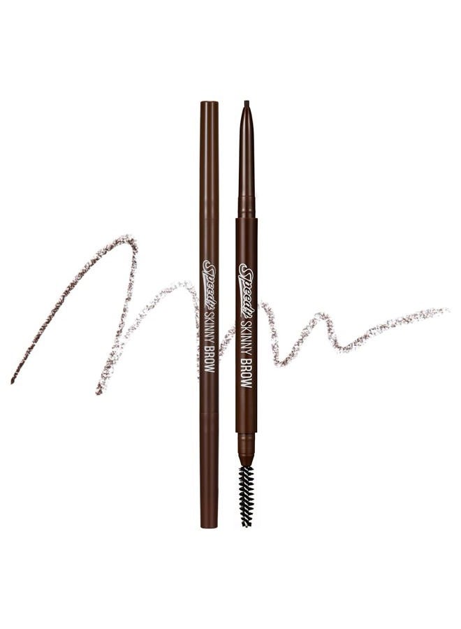 Peripera Speedy Skinny Brow Eyeliner - Long Lasting Super Slim Smudge Proof - Dark Brown - 1.5mm - Image 1