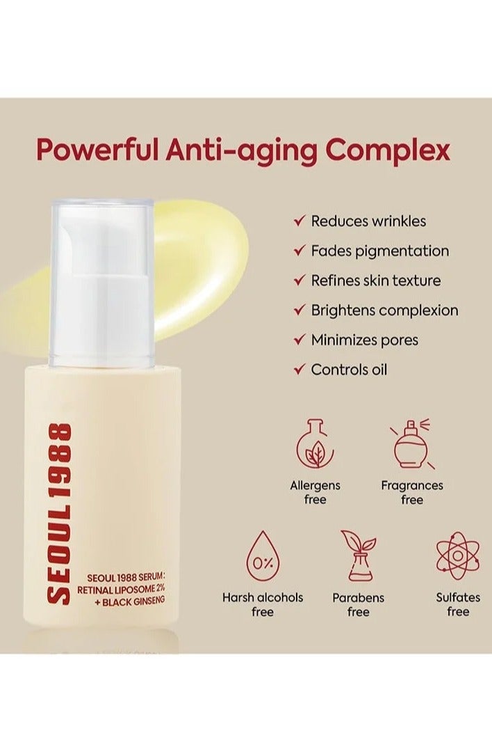 K-SECRET SEOUL 1988 Serum : Retinal Liposome 2% + Black Ginseng, 30ml - Image 3