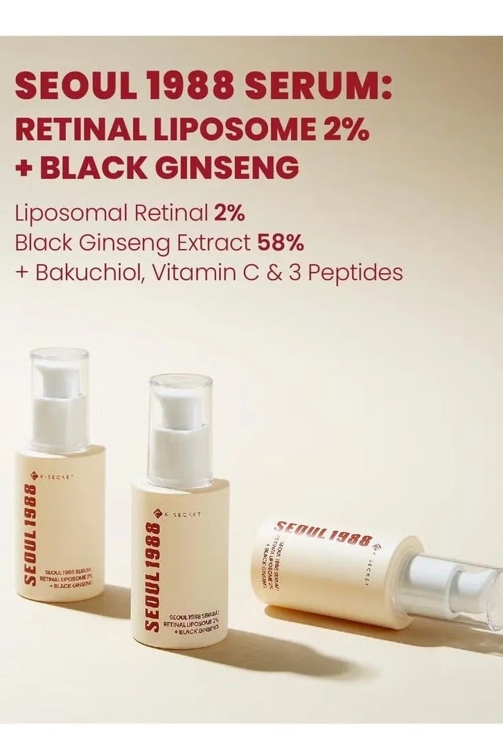 K-SECRET SEOUL 1988 Serum : Retinal Liposome 2% + Black Ginseng, 30ml - Image 2