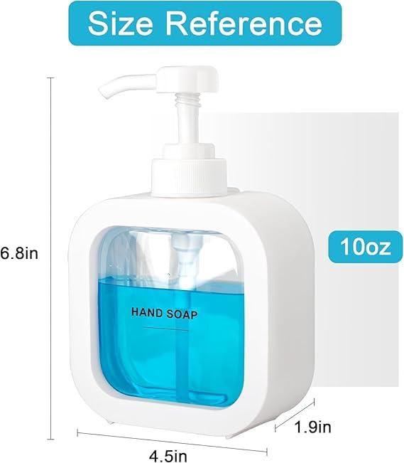 FIMTOWN Soap Dispenser Plastic Clear Empty Pump Lotion Bottles Portable Soap Dispensers Pressing Refillable Liquid Container for Kitchen Bathroom, Pack of 1, 350 MI, Mix Color - Image 2