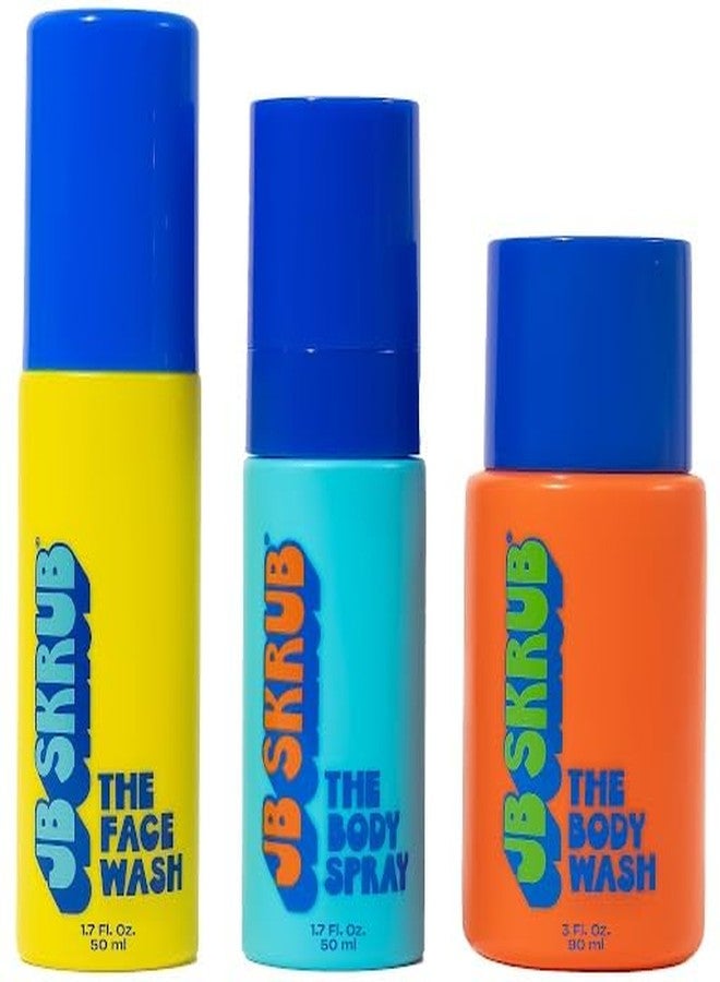 JB SKRUB The Junior Travel Trio - Complete Skin Care Set for Kids, Tweens & Teens: Hydrating Body Wash, Refreshing Body Spray, & Gentle Face Wash - Image 1