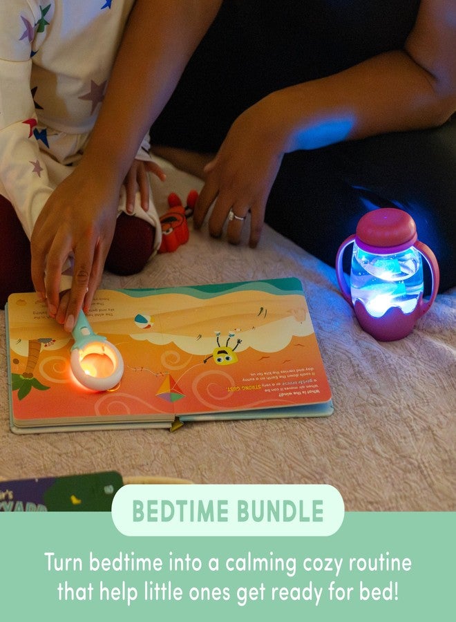 Glo Pals Bedtime Bundle Pink - Mini Sensory Jar with Fantasy Fairy Fun Fillers & Light Up Library 3 Pack - Interactive Reading Books for Kids with 1 Magic Magnifier - Sensory Toys for Kids - Image 3