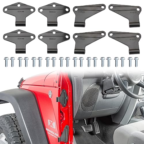 MITZONE Wrangler Door Hinge Kit Compatible with 2007-2018 Jeep Wrangler JK - Image 1