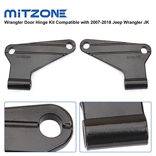 MITZONE Wrangler Door Hinge Kit Compatible with 2007-2018 Jeep Wrangler JK - Image 4
