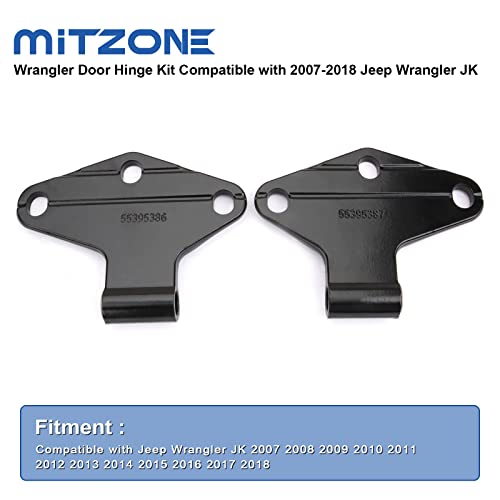 MITZONE Wrangler Door Hinge Kit Compatible with 2007-2018 Jeep Wrangler JK - Image 2