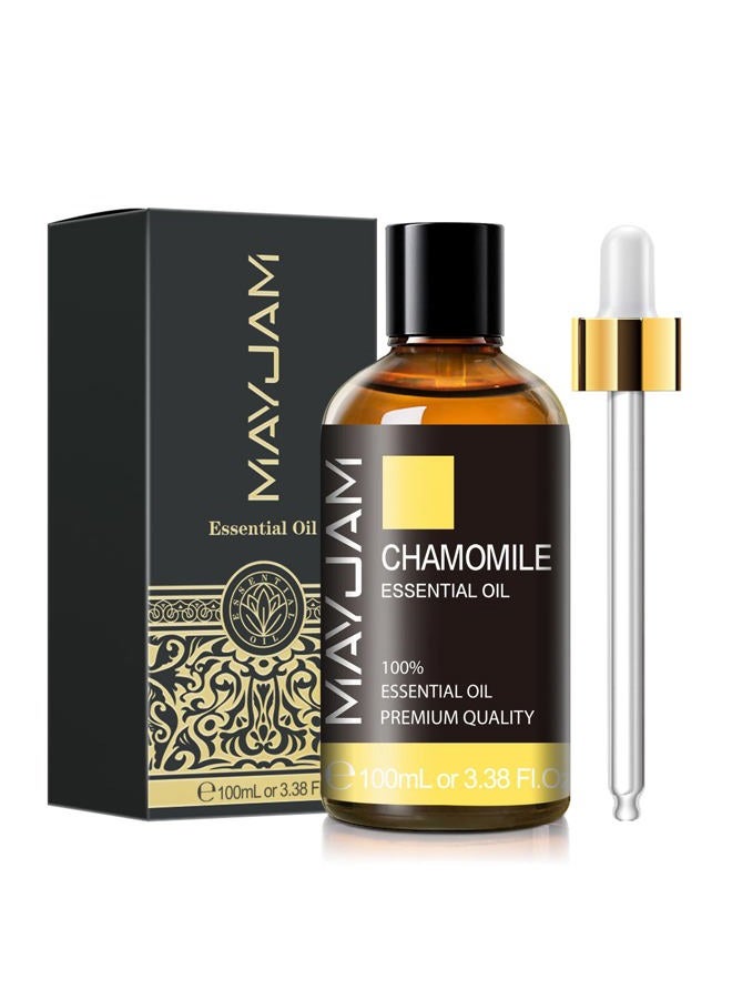 MAYJAM زيت البابونج العطري (100 مل) - MAYJAM 3.38 أونصة سائلة من الزيوت العطرية النقية - للاستخدام في العلاج بالروائح، خلطات التدليك والموزعات - زيت البابونج - Image 1