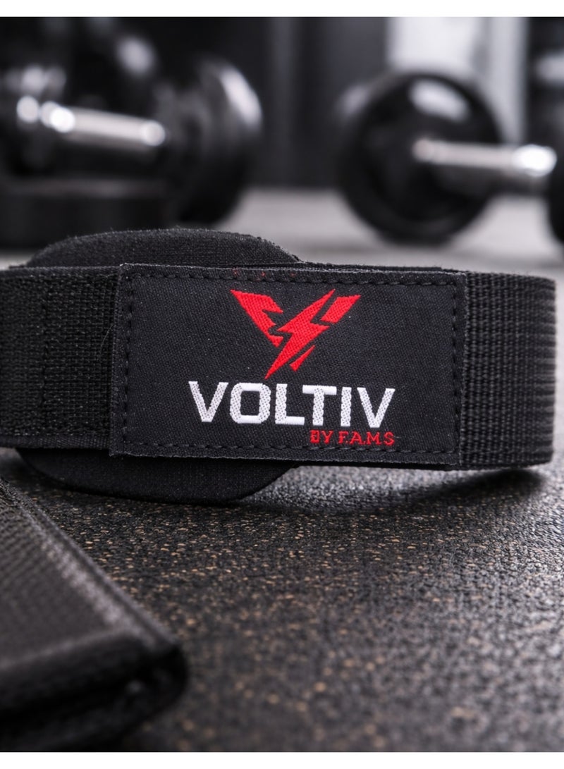 VOLTIV Weight Lifting Grip Straps – Heavy Duty Gym Power Grips for Deadlift, Pull-Ups & Strength Training, Anti-Slip Synthetic Leather Palm Support with Adjustable Wrist Strap - Image 5