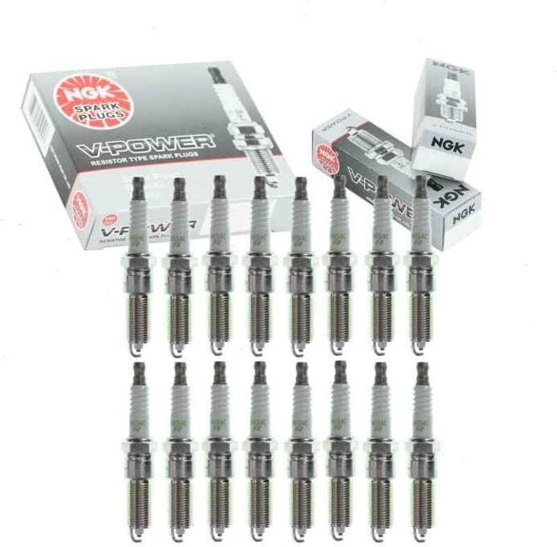 Sixity Auto 16 pc NGK V-Power Spark Plugs for Jeep Grand Cherokee 5.7L V8 (2005-2008) - Image 1