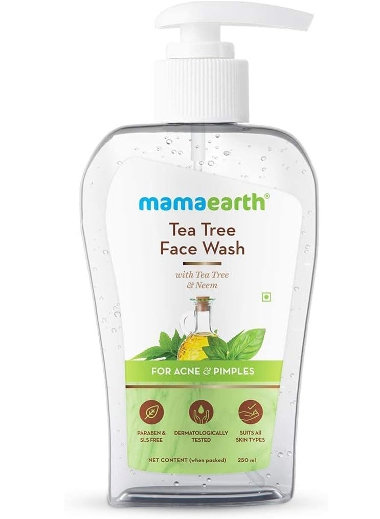 Mamaearth Tea Tree Face Wash with Neem for Acne & Pimples - 250ml - Image 1