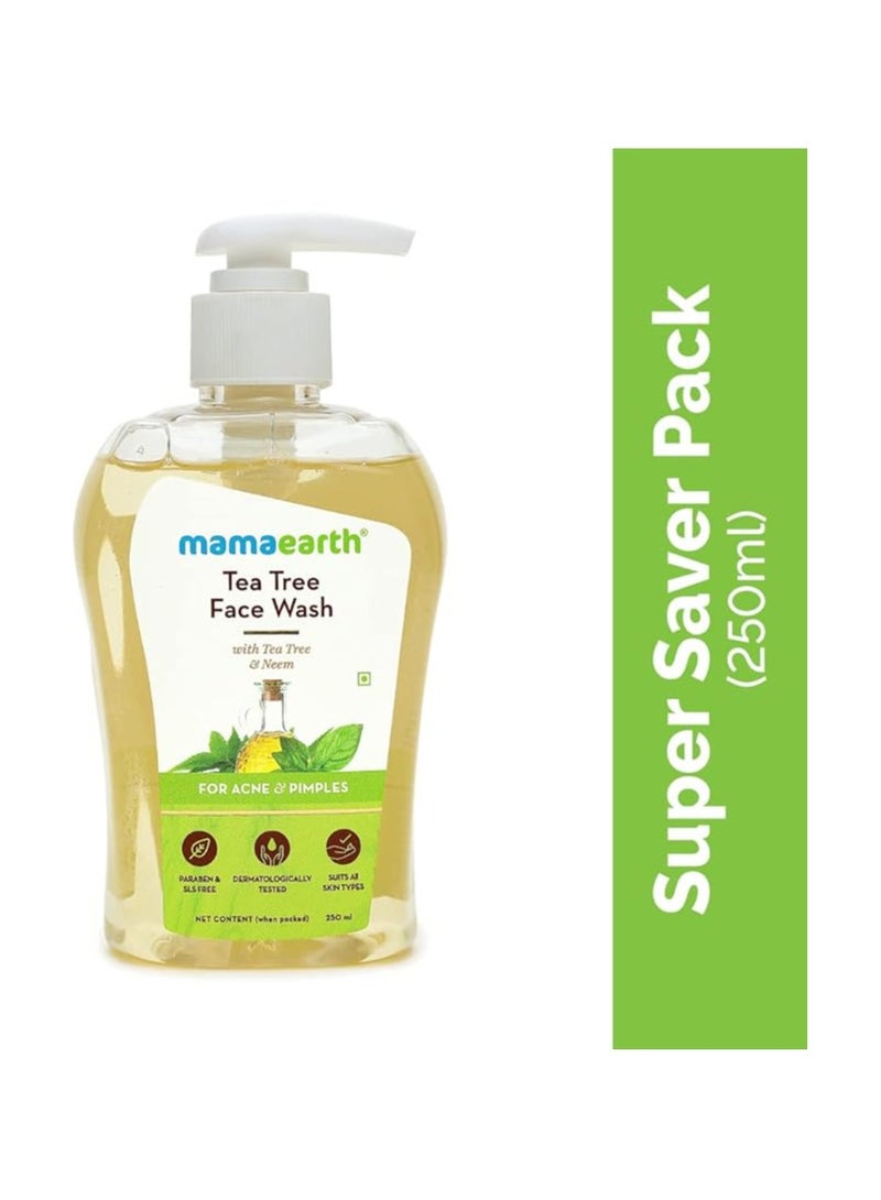 Mamaearth Tea Tree Face Wash with Neem for Acne & Pimples - 250ml - Image 2