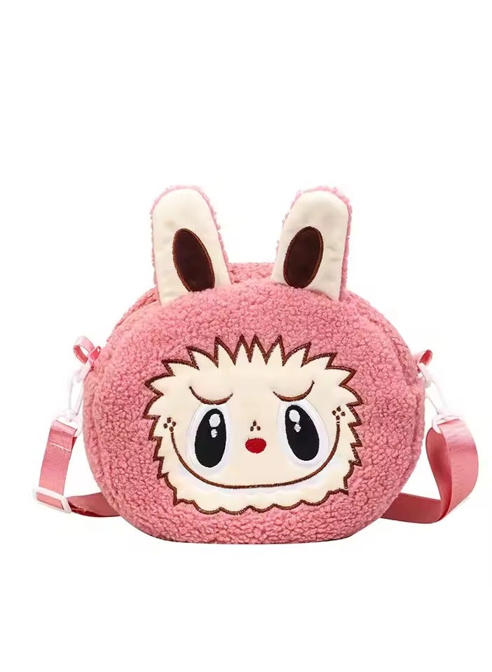 Generic Kawaii Labubu Plush Crossbody Bag – Cute Anime Monster Shoulder Bag for Kids, Large Capacity Cartoon Character Purse, Soft Plush Travel Bag for Boys & Girls, Adjustable Strap, Perfect Gift for Toddlers  - Image 1