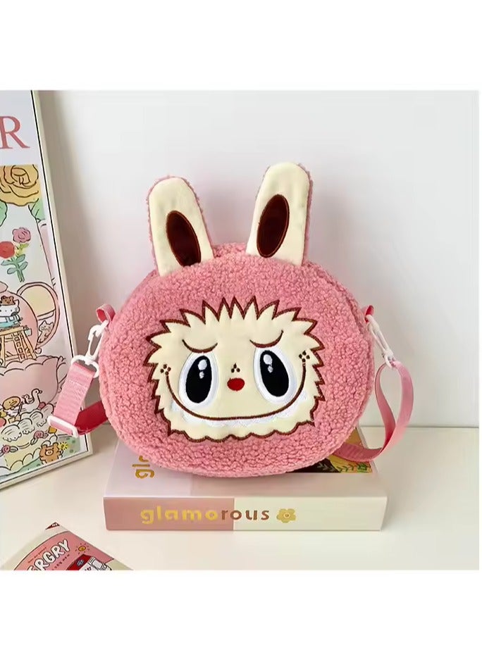 Generic Kawaii Labubu Plush Crossbody Bag – Cute Anime Monster Shoulder Bag for Kids, Large Capacity Cartoon Character Purse, Soft Plush Travel Bag for Boys & Girls, Adjustable Strap, Perfect Gift for Toddlers  - Image 4