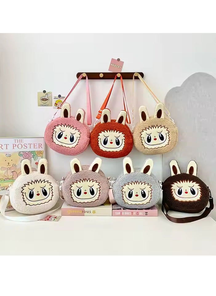 Generic Kawaii Labubu Plush Crossbody Bag – Cute Anime Monster Shoulder Bag for Kids, Large Capacity Cartoon Character Purse, Soft Plush Travel Bag for Boys & Girls, Adjustable Strap, Perfect Gift for Toddlers  - Image 3