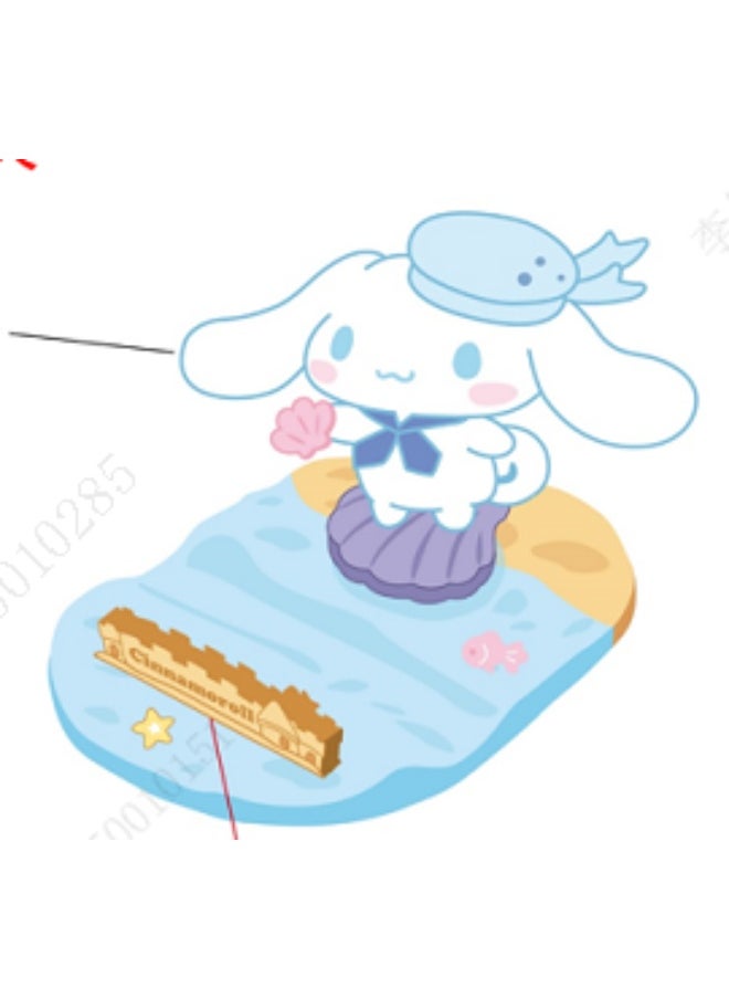 Miniso - Support your phone in style with this Cinnamoroll Summer Beach-themed desk phone holder. - Image 1