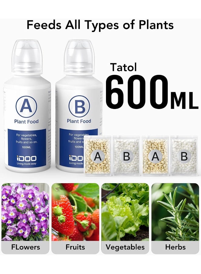 iDOO Seed Pods Kit For Hydroponics Growing System With 60Psc Pod Labels, 24 Pieces Growth Sponges, 12 Pieces Basket Kit, 12 Pieces Cover, 12 Domes, 12 Pieces Tags, 400Ml AAndB Solid Nutrient  - Image 1